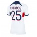 Tanie Strój piłkarski Paris Saint-Germain Nuno Mendes #25 Koszulka Wyjazdowej dla damskie 2023-24 Krótkie Rękawy